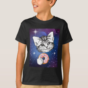 T-shirt Cute Petite Chatte Manger Une Bouillie Dans Un Ani