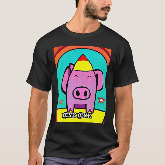 T-shirt Cute Pig Piggie Oink Oink 15 (Devant)