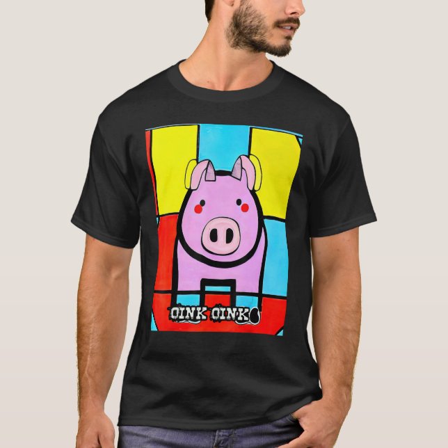 T-shirt Cute Pig Piggie Oink Oink 43 (Devant)