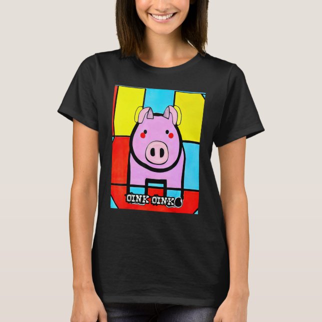 T-shirt Cute Pig Piggie Oink Oink 43 (Devant)