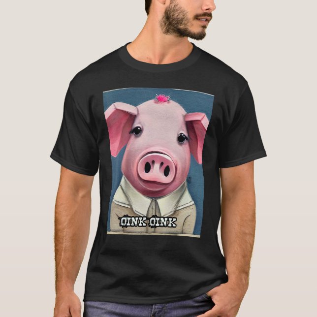 T-shirt Cute Pig Piggie Oink Oink 52 (Devant)