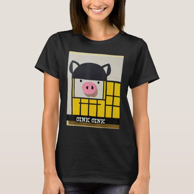 T-shirt Cute Pig Piggie Oink Oink 54 (Devant)