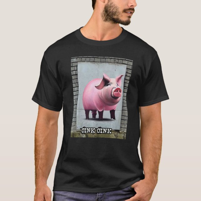 T-shirt Cute Pig Piggie Oink Oink Premium (Devant)