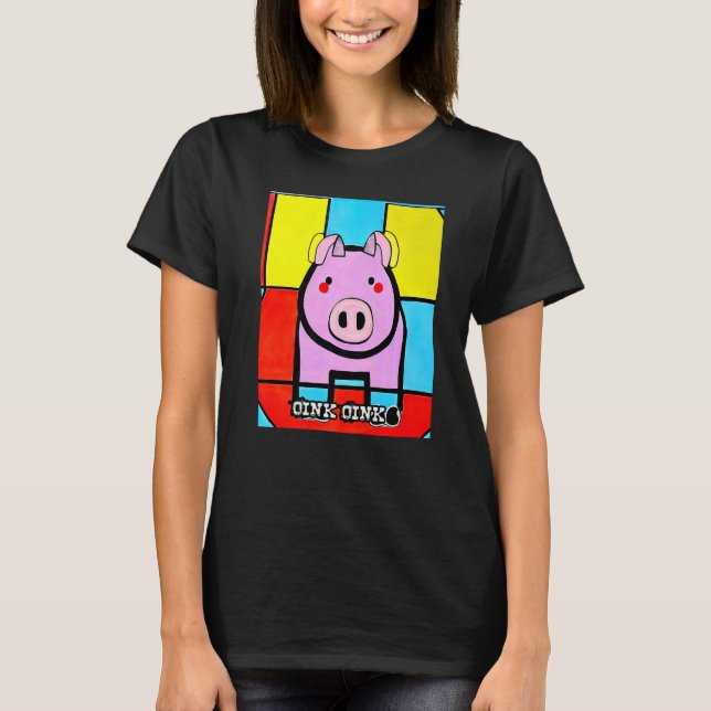 T-shirt Cute Pig Piggie Oink Oink Premium_3 (Devant)