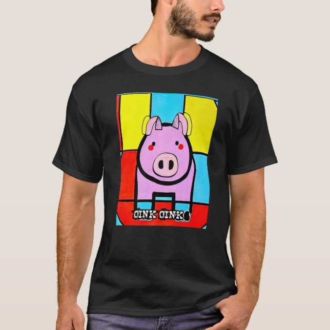 T-shirt Cute Pig Piggie Oink Oink Premium_3 (Devant)
