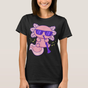 T-shirt Cute Pink Kawaii Axolotl With Glasses