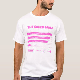 T-shirt Cute Pink Stats de Super Maman - Moth esth