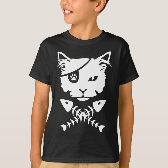 T-shirt Cute Pirate Chat Drôle (Devant)