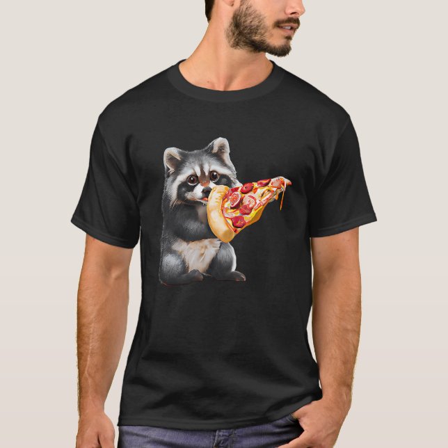 T-shirt Cute Pizza Raccoon (Devant)