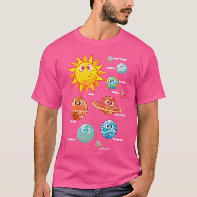T-shirt Cute Planets Galaxy Astronome de science spatiale (Devant)