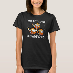 T-shirt Cute Poisson Clown Pour Garçons Enfants Anémonefis