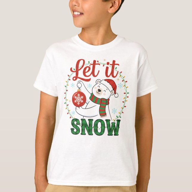 T-shirt Cute Polar Bear Holiday (Devant)