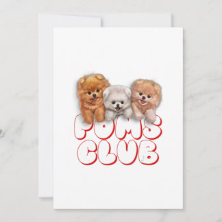T-Shirt, Cute Pomeranian Puppy, Poms Club Holiday Card