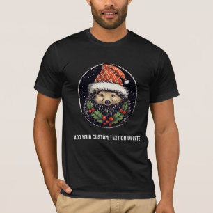 T-shirt Cute Porcupine Père Noël Funny Christmas Spirit