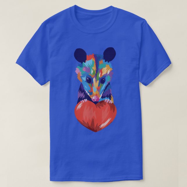 T-shirt Cute Possum Holt a Heart for Opossum Lovers Col (Design devant)