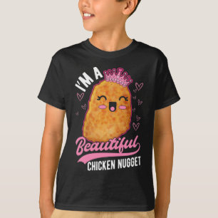 T-shirt Cute poulet nugget fille en pied Queen