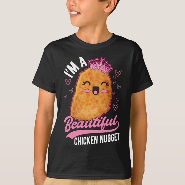 T-shirt Cute poulet nugget fille en pied Queen (Devant)