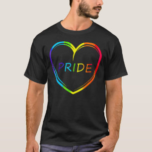 T-shirt Cute Pride Coeur Lgbtq Lesbian Rainbow Apparel Gay