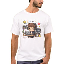 Cute Programmer Working with Code – Kawaii Develop