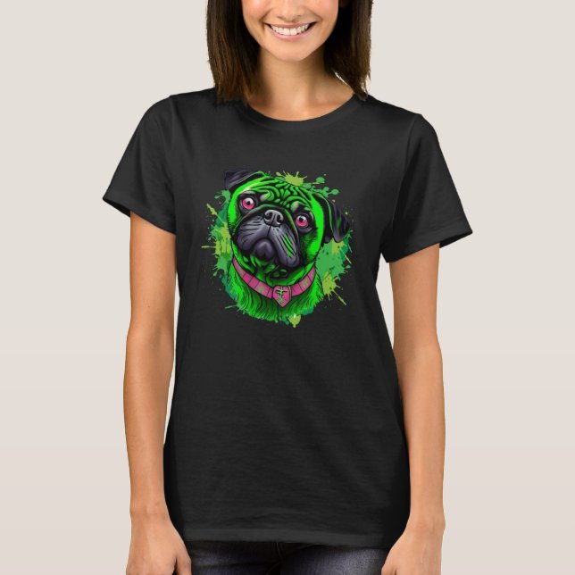 T-shirt Cute Pug st Patrick s Day (Devant)