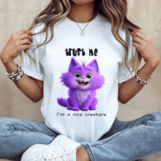 T-shirt Cute Purple Cat | Trust Me I'm a Nice Creature (Créateur téléchargé)
