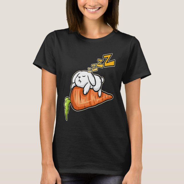 T-shirt Cute Rabbit Sleeping On A Carrot On Easter (Devant)