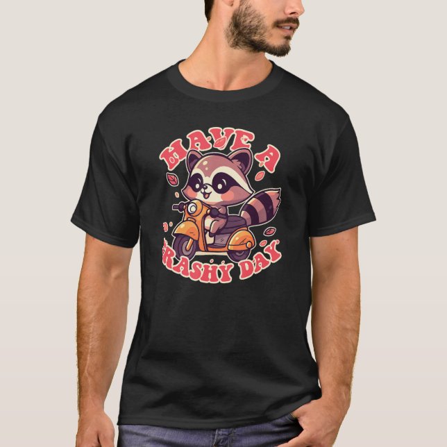 T-shirt Cute Raccoon, Bonne journée ! (Devant)