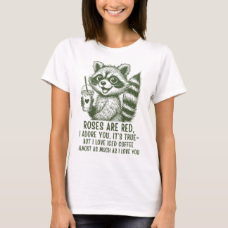 T-shirt Cute Raccoon Iced Coffee Love Shirt