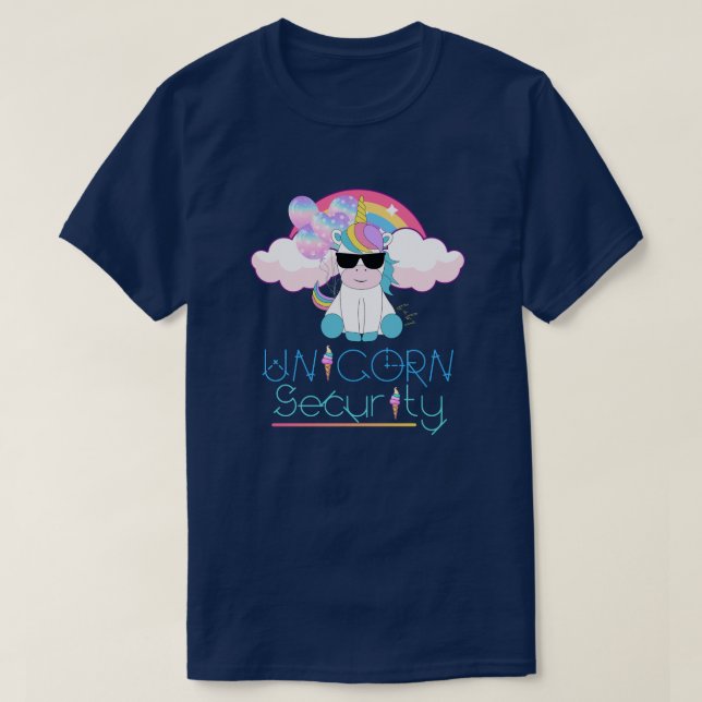 T-shirt Cute Rainbow Baby Unicorn Sécurité (Design devant)
