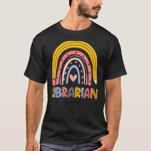 T-shirt Cute Rainbow Bibliothécaire Squad Premier Jour De 