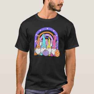 T-shirt Cute Rainbow Bunny Printemps Gnome Oeufs de Pâques