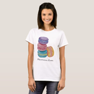 T-shirt Cute Rainbow Macaroons In Watercolor