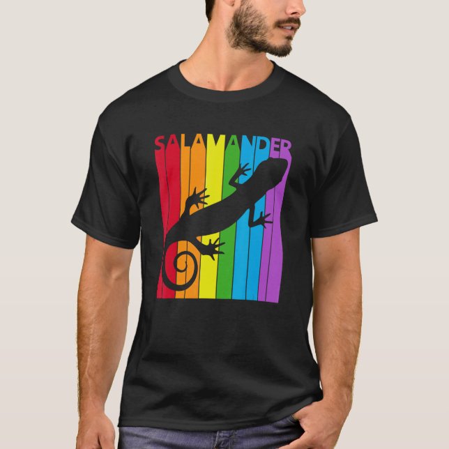 T-shirt Cute Rainbow Salamander animal (Devant)