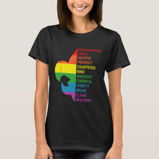 T-shirt Cute Rainbow Style Scouting Law 