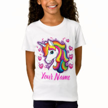 Cute Rainbow Unicorn Horse avec étoiles Coeurs