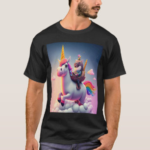 T-shirt Cute Rainbow Unicorn Otter Monter Une Unicorne 2