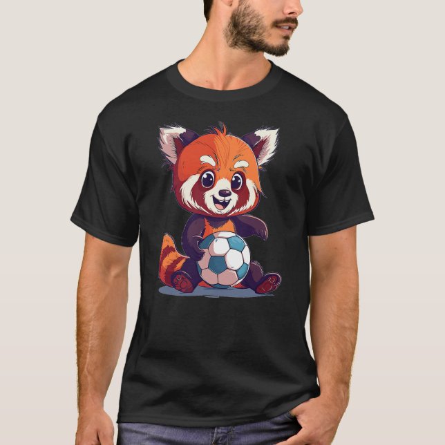 T-shirt Cute Red Panda Soccer (Devant)