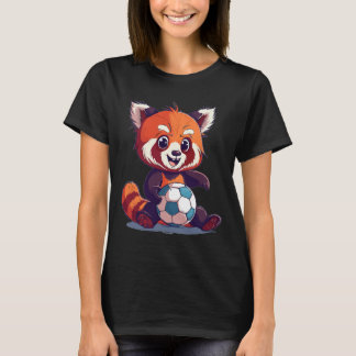 T-shirt Cute Red Panda Soccer 
