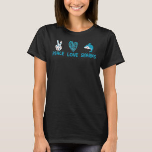 T-shirt Cute requin Océan Animal Paix Aimer Requins