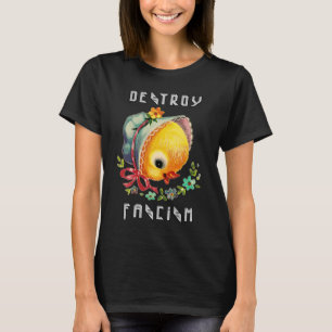 T-shirt Cute Retro Chick - Détruire le fascisme