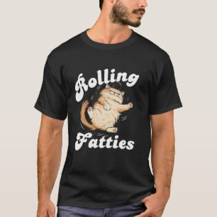 T-shirt Cute Rolling Fatties Chat Drôle Fat Kitten Pour Ch