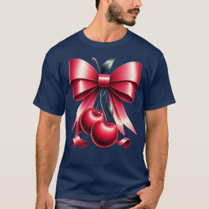 T-shirt Cute Rose Bow Coquette Cherry Clean Girl Esthétiqu