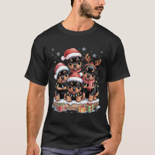 T-shirt Cute Rottweiler Chiots de Noël Amoureux de les chi