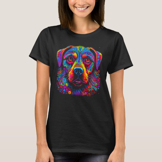 T-shirt Cute Rottweiler Dog Design (Devant)