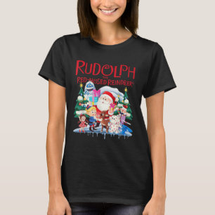 T-shirt Cute Rudolph Le Renne Rouge Nosé Spécifications de