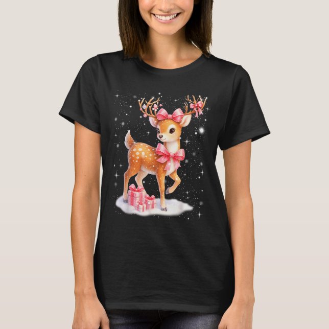 T-shirt Cute Rudolph Nk Coquette Pajamas Christmas Xmas Gi (Devant)