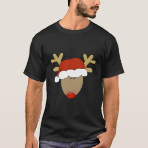 T-shirt Cute Rudolph Reindeer Pour Les Vacances De Noël