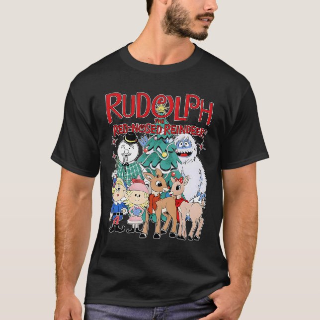 T-shirt Cute Rudolph The Red Nosed Reindeer Christmas Spec (Devant)