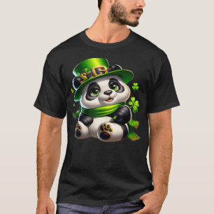 T-shirt Cute Saint Patricks Panda Irlandais Clovers Lucky 