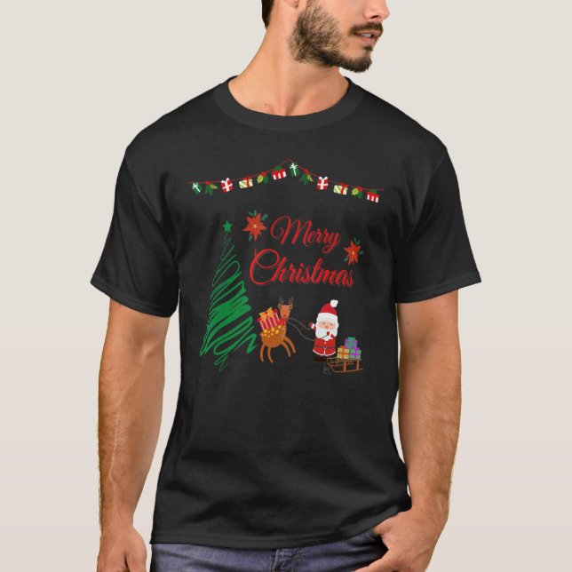 T-shirt Cute Santa Claus Merry Christmas (Devant)